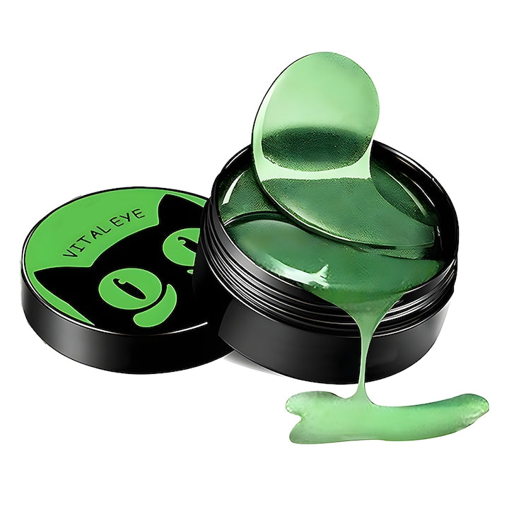 Set 60 de Plasturi pentru Ochi Teno®, cu alge marine, hialuronat de sodiu, hidratanti, pentru ingrijirea ochilor, lumineaza cercurile ochilor, reduc pungile de sub ochi, verde