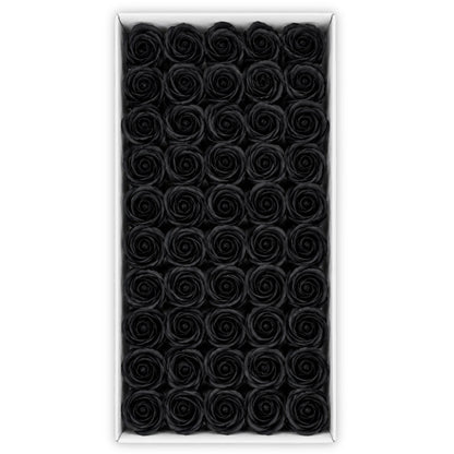 Set 50 trandafiri din sapun, 5x5 cm, calitate premium, decor si cadou elegant, Negru