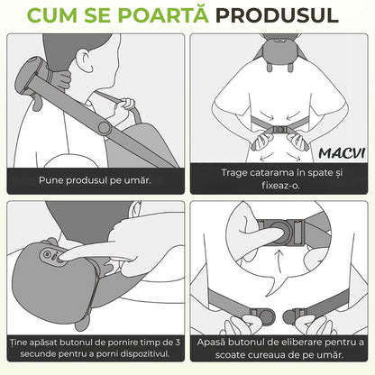 Aparat Masaj Gat si Umeri 4D Macvi® cu Incalzire 3 Intensitati Masaj Cervical Bionic Terapie Termica Simulare Masaj Maini Ameliorare Durere Gat Umeri Relaxare Musculara