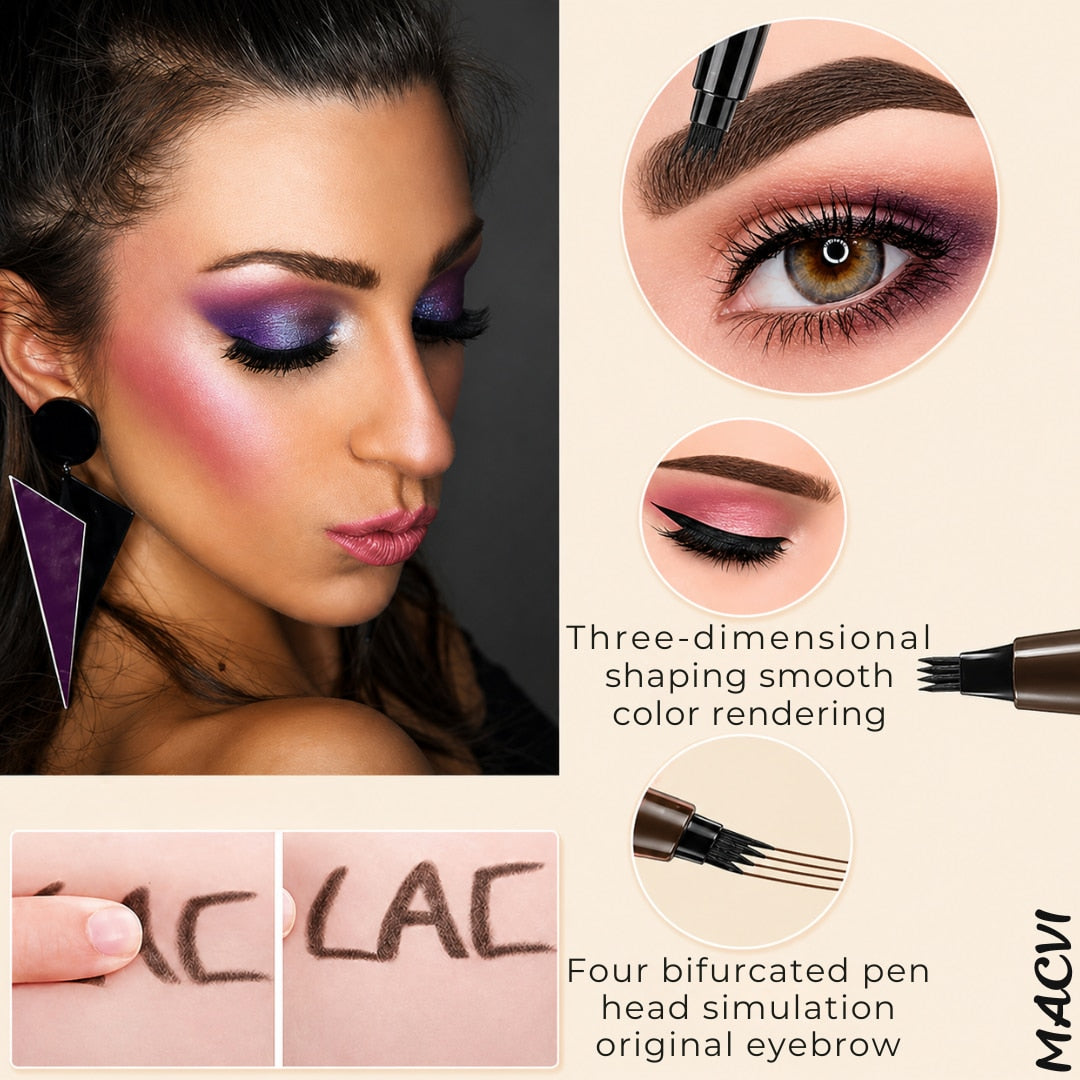 Creion sprancene 3D Microblading, Macvi, rezistent la apa, durata lunga, 01 maro deschis, 5g