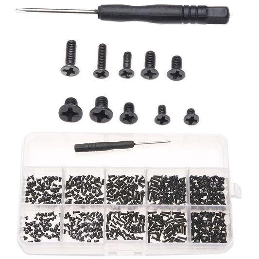 Suruburi Negre M2 M3 Macvi®, Set 500 Bucati, 10 Dimensiuni, Cu Surubelnita, Metal Rezistent, Organizare DIY