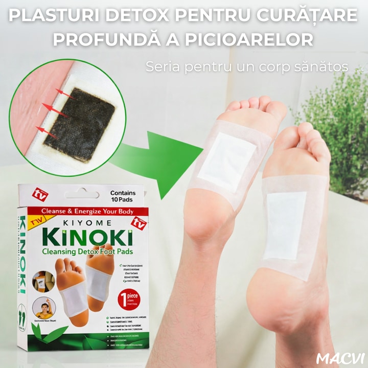 Set 10 plasturi pentru detoxifiere Macvi® cu turmalina pentru revitalizarea organismului