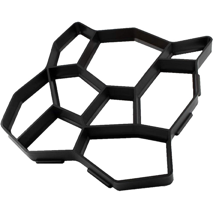 Matrita cu Contur pentru Turnat Pavaj Teno®, pentru beton amprentat sau piatra decorativa, imita piatra naturala, imbunatateste aspectul gradinii, plastic, model 14, 35 x 4 cm, negru
