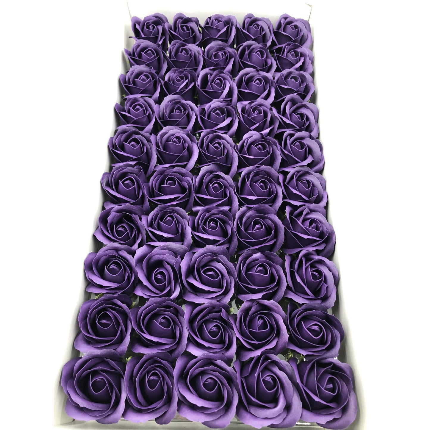 Set 50 trandafiri din sapun, 5x5 cm, calitate premium, decor si cadou elegant, Visiniu inchis