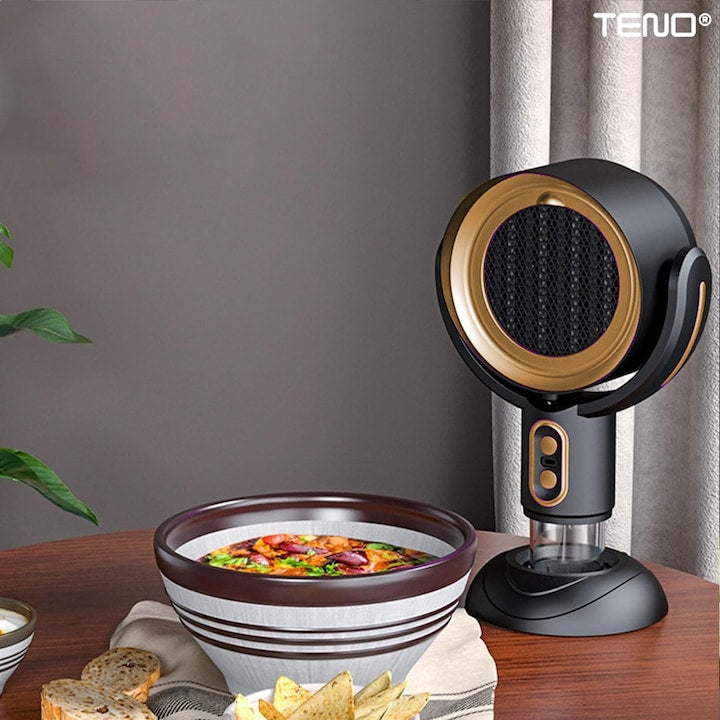 Ventilator de Masa Teno®, purificator de aer, hota de ulei si abur, compartiment pentru ulei, inclinabil, structura stabila, rezistenta ridicata, auriu