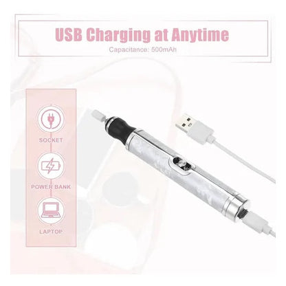Set profesional electric pentru ingrijirea unghiilor Macvi® reincarcabil USB 20000 RPM, Baterie 500 mAhcu freze pentru manichiura si pedichiura