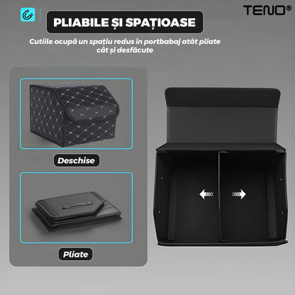 Organizator portbagaj auto Teno, pliabil, rezistent, negru carouri, M