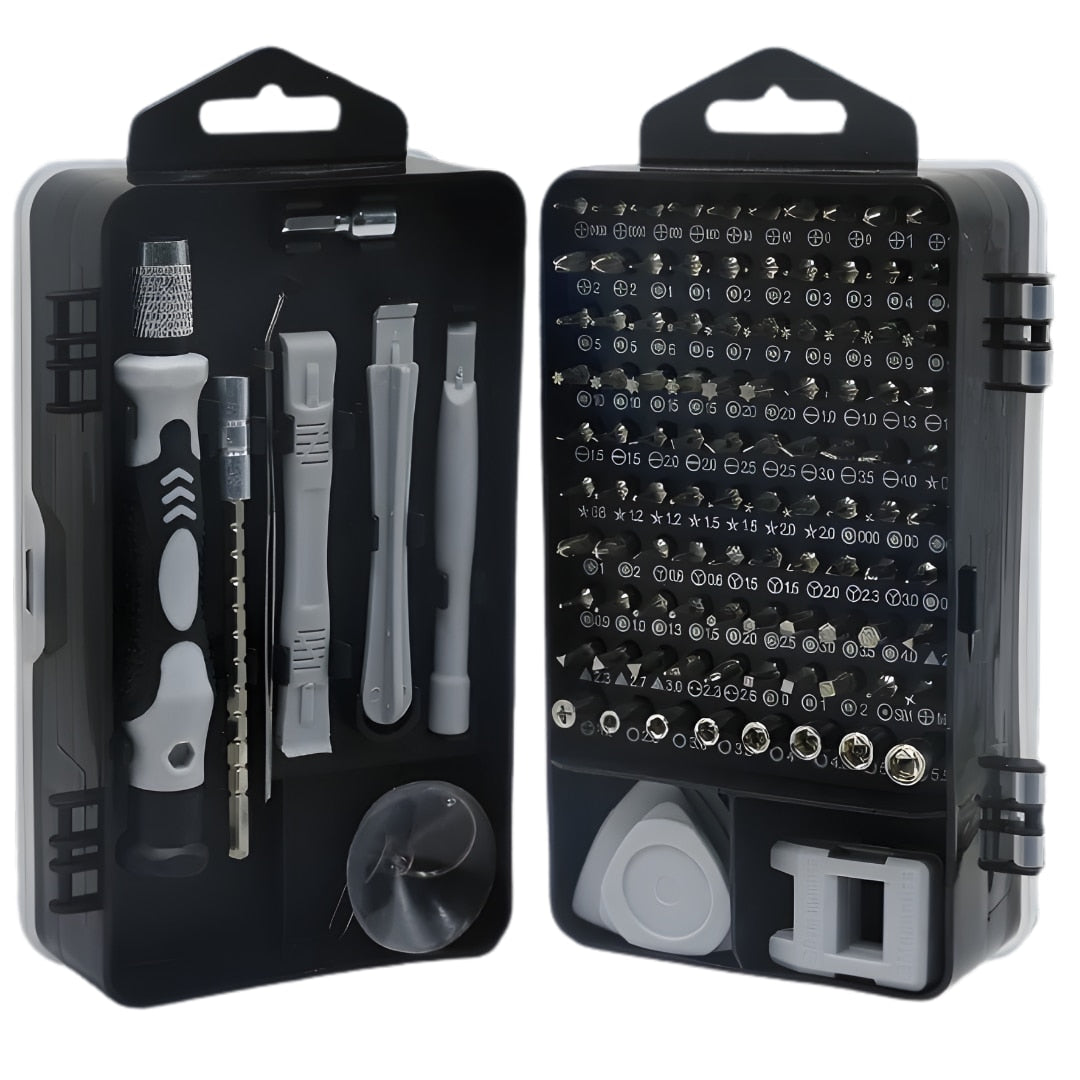Set Surubelnite de Precizie Macvi® 115 in 1, 98 Biti Magnetici din Otel Carbon, Trusa Profesionala pentru Reparatii Telefoane, Laptopuri, Electronice, Cutie Compacta