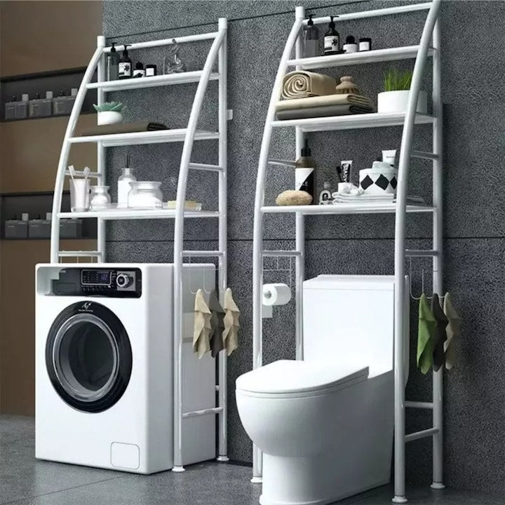 Organizator Multifunctional Macvi® pentru Baie, Toaleta sau Masina de Spalat, Suport pentru Detergenti, Prosoape si Accesorii de Igiena, Design Compact si Montare Rapida