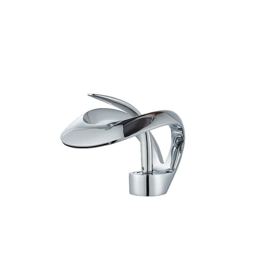Baterie chiuveta baie Macvi® tip cascada cromata 15 cm montaj pe chiuveta design nordic modern debit redus, argintiu