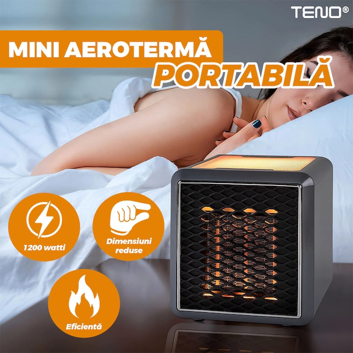 Mini Aeroterma Portabila Teno, 1200 W, incalzire rapida, gri