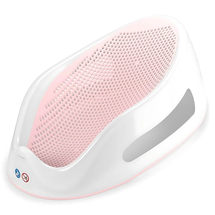 Suport Baie Bebelusi Macvi® Antiderapant Ergonomic pentru Cadita 0-6 Luni Scurgere Rapida Roz
