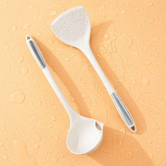 Polonic separator de grasime Macvi®, silicon alimentar, rezistent la caldura, alb
