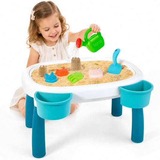 Masuta Joaca Nisip si Apa Macvi® pentru Copii cu Accesorii Masa Activitati Exterior Educativa Senzoriala