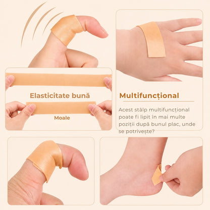 Plasture elastic protectie piele Macvi®, 5 m, waterproof, banda bumbac spumant, anti frecare, pentru bataturi, rani, basici, bej