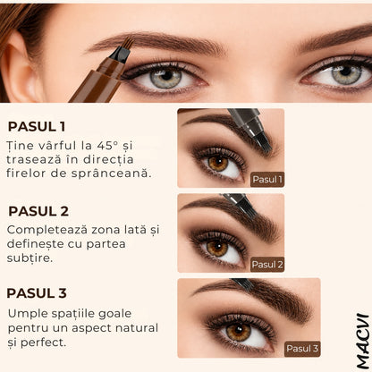 Creion sprancene 3D Microblading, Macvi, rezistent la apa, durata lunga, 01 maro deschis, 5g