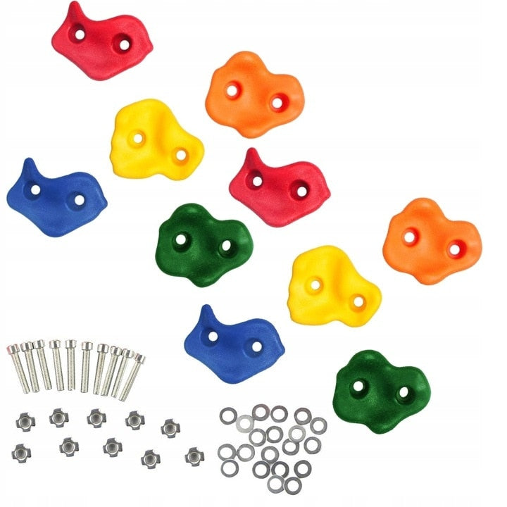 Set Pietre Catarat Macvi® 10 Bucati pentru Perete Escalada Copii Interior Exterior Multicolor