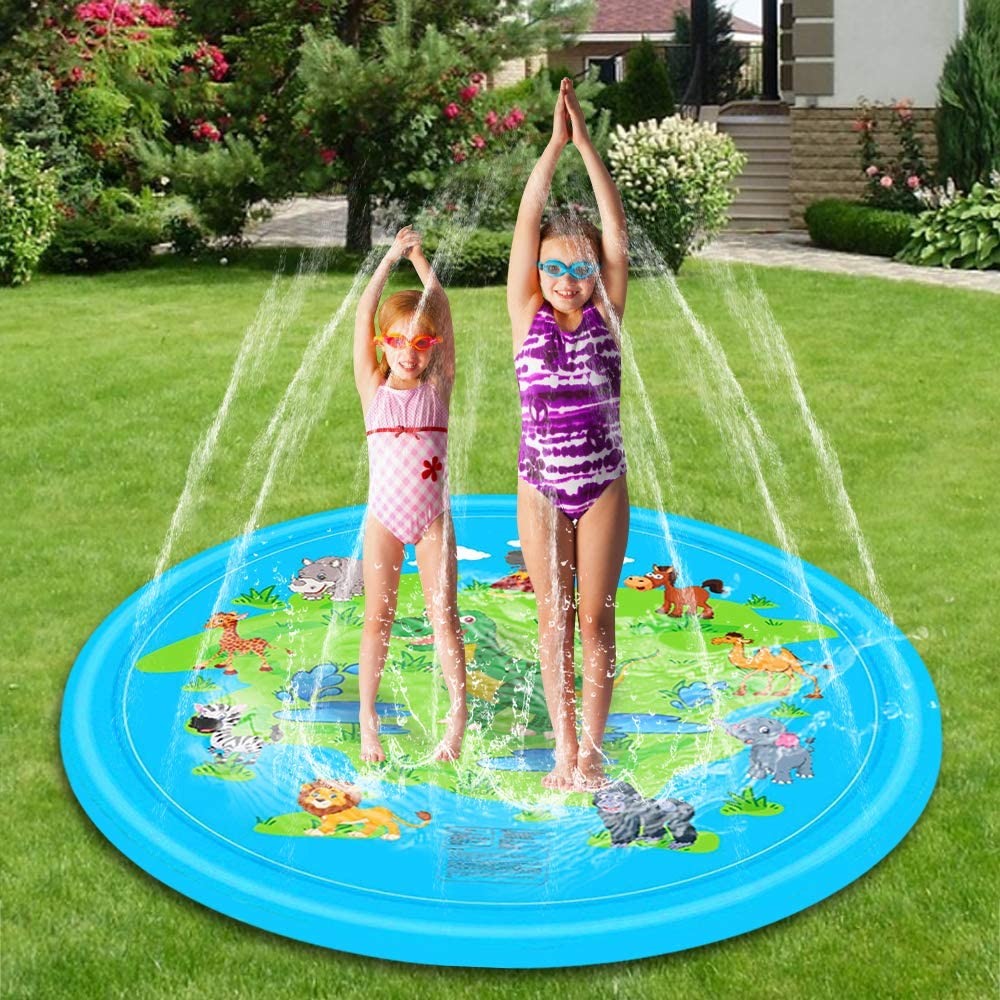 Piscina cu stropitoare, MACVI SummerFun X2, 170 cm, Albastru, pentru copii