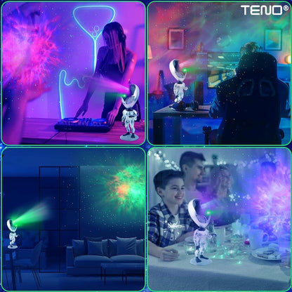 Proiector de Lumini Teno®, tip extraterestru, cu telecomanda si timer pentru durata de iluminare, 8 moduri de proiectie, rotire 360 de grade, ajustare luminozitate, gri