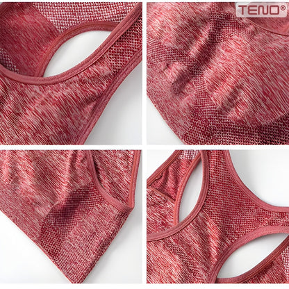 Set Costum Fitness din 2 Piese Teno®, colanti si bustiera, material respirabil, uscare rapida, elasticitate ridicata, one-size, roz