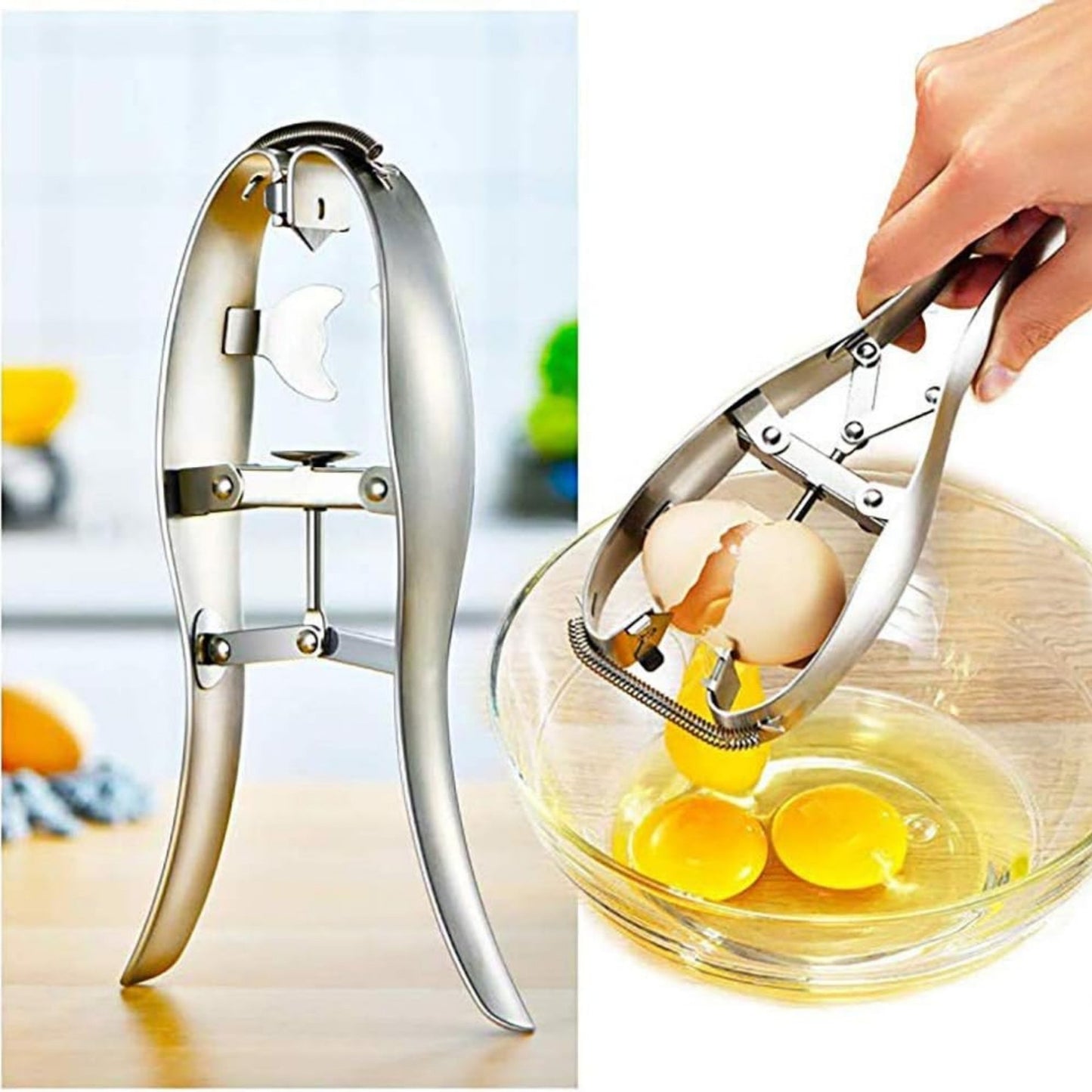 Deschizator de Oua din Otel Inoxidabil Macvi®, Taiere Rapida si Curata pentru Oua Crude sau Fierte, Usor de Folosit si Igienic, Design Elegant si Durabil