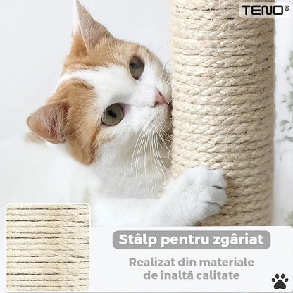 Ansamblu de Joaca Pisici Teno, 1 nivel, loc de relaxare, 42cm, gri deschis