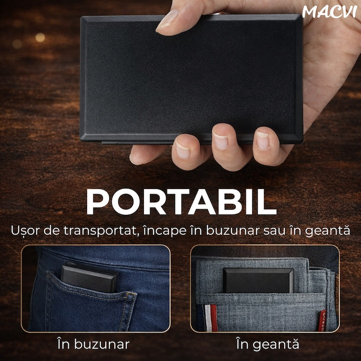 Cantar electronic pentru bijuterii Macvi®, Pocket, 300 g, Rezolutie 0,01 g, Negru