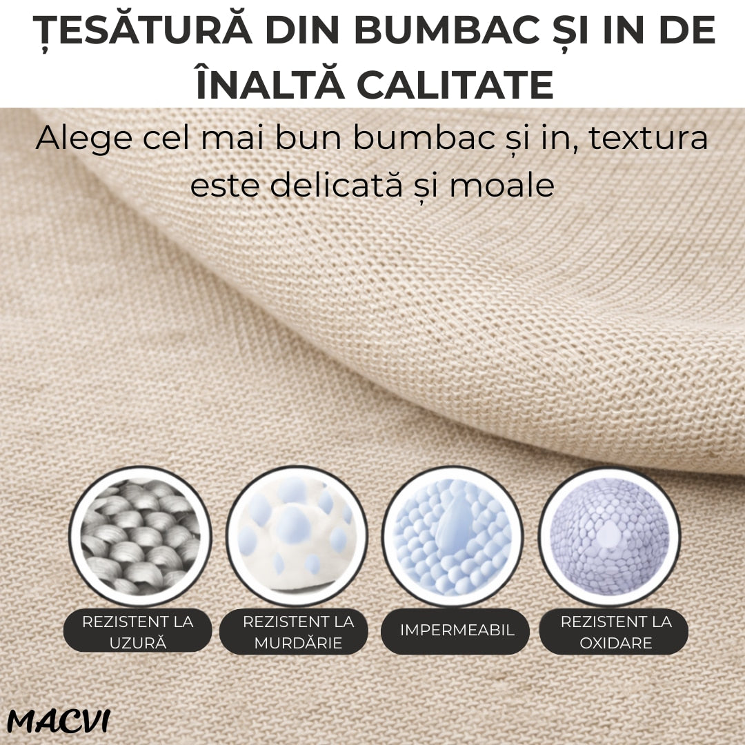 Organizator depozitare Macvi® 100 litri, cutie textila pliabila cu capac si fermoar, panou transparent pentru vizualizare si cadru metalic robust, ideala pentru haine voluminoase si depozitare