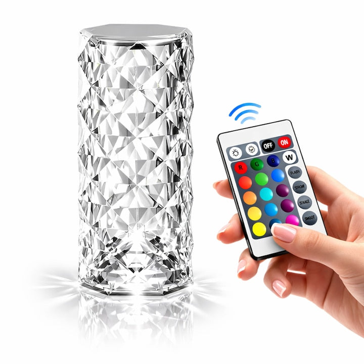 Veioza Cristal Macvi® RGB Eleganta cu Telecomanda