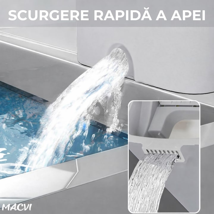 Set mop profesional Macvi® cu galeata si functie de autostoarcere din plastic si metal pentru podele