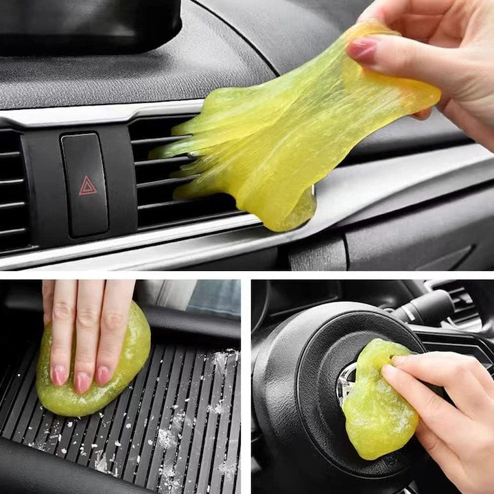 Slime pentru Curatat Spatii Greu Accesibile Teno®, Super Clean, interior auto, tastatura, uz casnic, galben