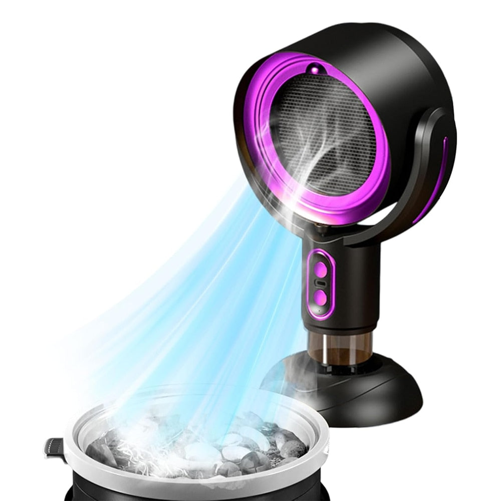 Ventilator de Masa Teno®, purificator de aer, hota de ulei si abur, compartiment pentru ulei, inclinabil, structura stabila, rezistenta ridicata, mov
