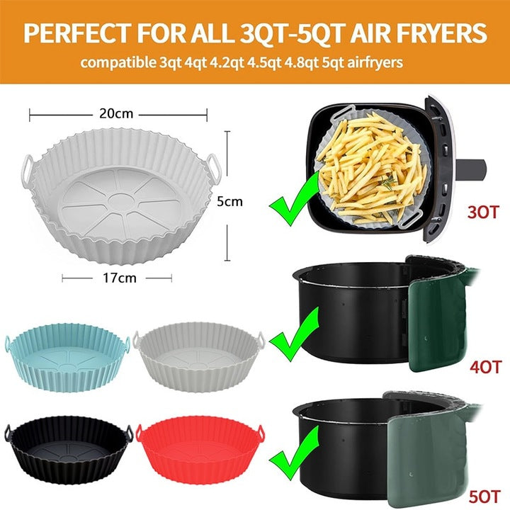 Set 4 Tavi Silicon Air Fryer Macvi, Reutilizabile, Multicolor, 20x17x5cm