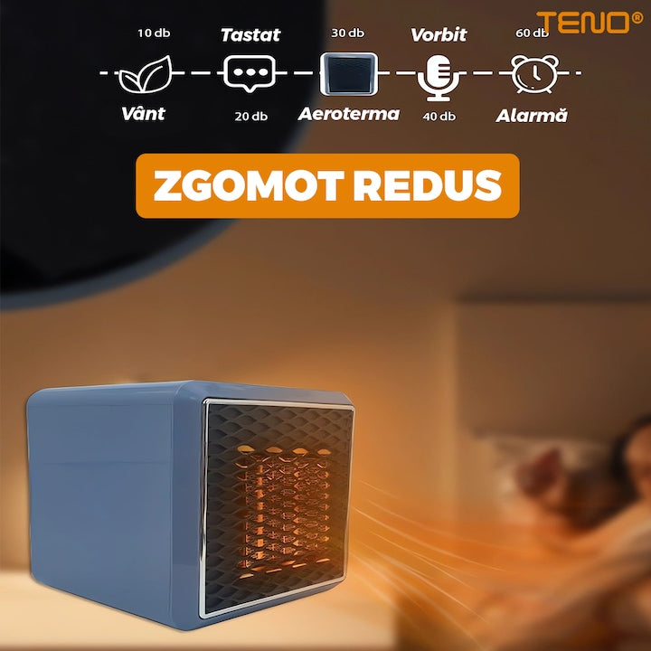 Mini Aeroterma Portabila Teno, 1200 W, incalzire rapida, gri