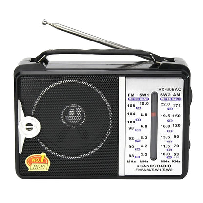 Radio Portabil Teno®, FM/AM/SW1/SW2,  alimentare pe baterii - neincluse, receptie ridicata ce prinde posturi regionale/la sate, negru