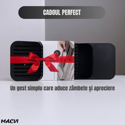 Suport sertar pentru cutite Macvi® organizator compact depozitare sigura material durabil design ergonomic stabilitate sporita economie de spatiu, negru