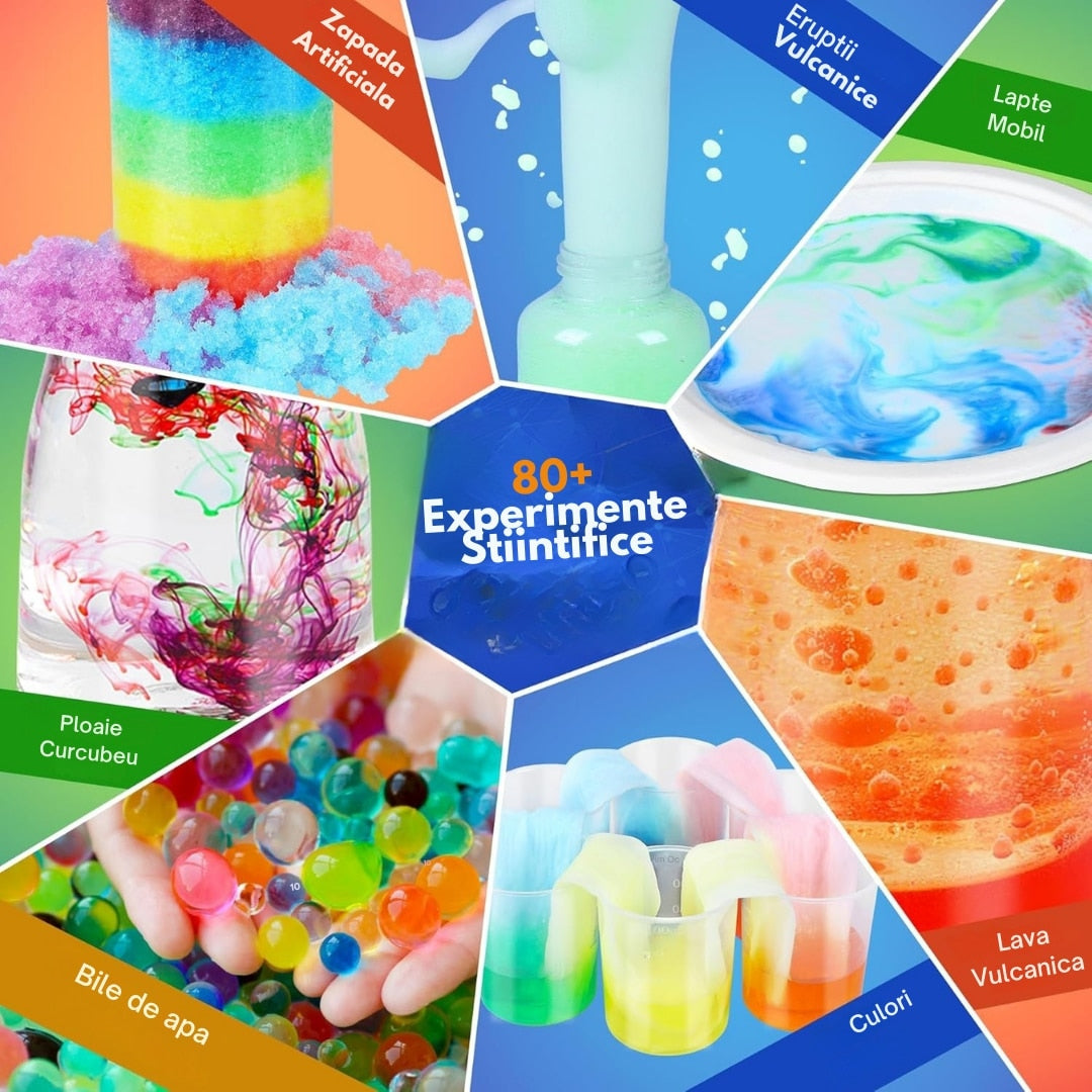 Kit Stiintific Macvi® pentru Copii 80 Experimente STEM Laborator Educativ cu Accesorii
