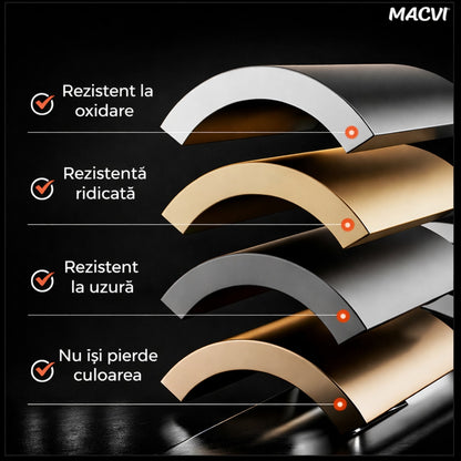 Bata telescopica Macvi® din otel inoxidabil cu maner antialunecare si mecanism extensibil design compact si rezistent