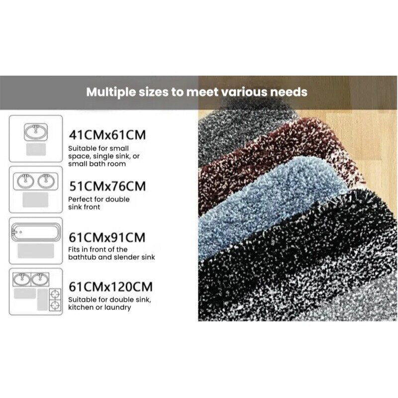 Covoras de baie Macvi® gri, super absorbant, antiderapant, spate aderent, moale si placut la atingere, usor de spalat