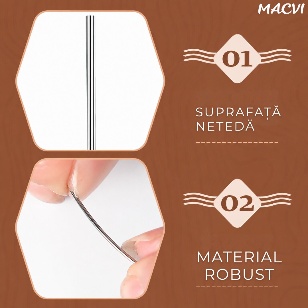 Set Ace de Cusut Macvi® cu Autofiletare 12 Piese Inox Dimensiuni Diferite pentru Cusut Manual Reparatii Textile