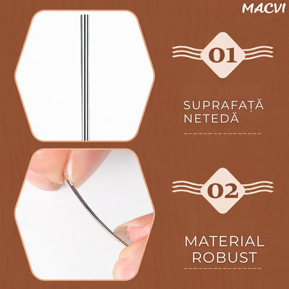 Set Ace de Cusut Macvi® cu Autofiletare 12 Piese Inox Dimensiuni Diferite pentru Cusut Manual Reparatii Textile