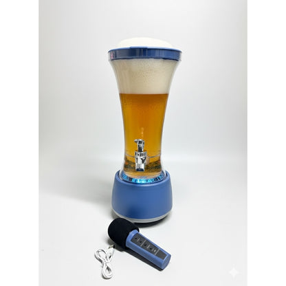 Dozator de Bauturi 3 in 1 Macvi®, 1.5L, Boxa Bluetooth 5.0, Sistem Karaoke cu Microfon, Lumini LED RGB, Robinet Integrat, Transparent, pentru Petreceri
