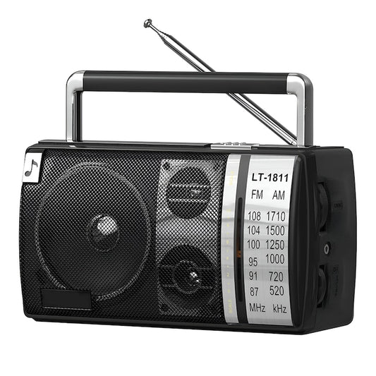 Radio Portabil Teno®, FM/AM, mod dual de alimentare, baterii/la priza, receptie ridicata ce prinde posturi regionale/la sate, port jack 3.5 mm, negru