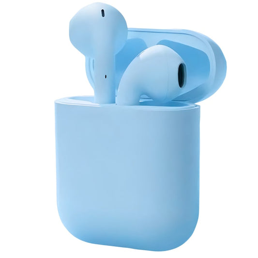 Casti wireless Macvi® Freepods i18, Bluetooth 5.0, Touch Control, HiFi Sound, albastru