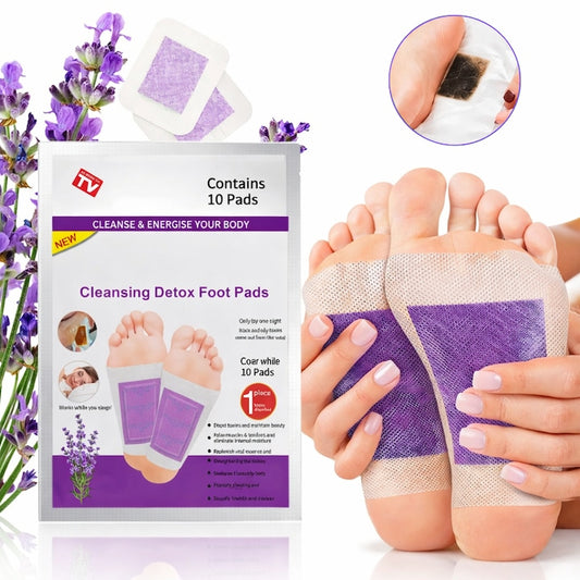 Set 10 Plasturi Plasturi Detox KINOKI Macvi® pentru Picioare cu Lavanda, Detoxifiere Naturala, Eliminare Toxine, Reducere Miros Neplacut, Imbunatatire Somn, Relaxare si Revitalizare