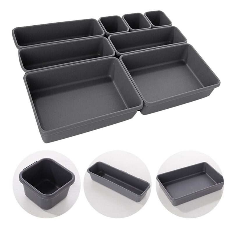Set 8 Organizatoare Sertar MACVI, Plastic, Multicolor