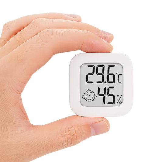 Termometru si higrometru camera Macvi®, indicator comfort, citire 10 secunde, senzor precis, Interval umiditate: 10% - 99% RH, -20°C pana la +60°C, ultra compact, alb