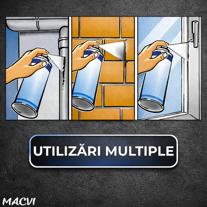 Spray Etansare Macvi® 450ml Hidroizolatie Rapida, Impermeabilizare Crapaturi, Protectie de Lunga Durata, Gri