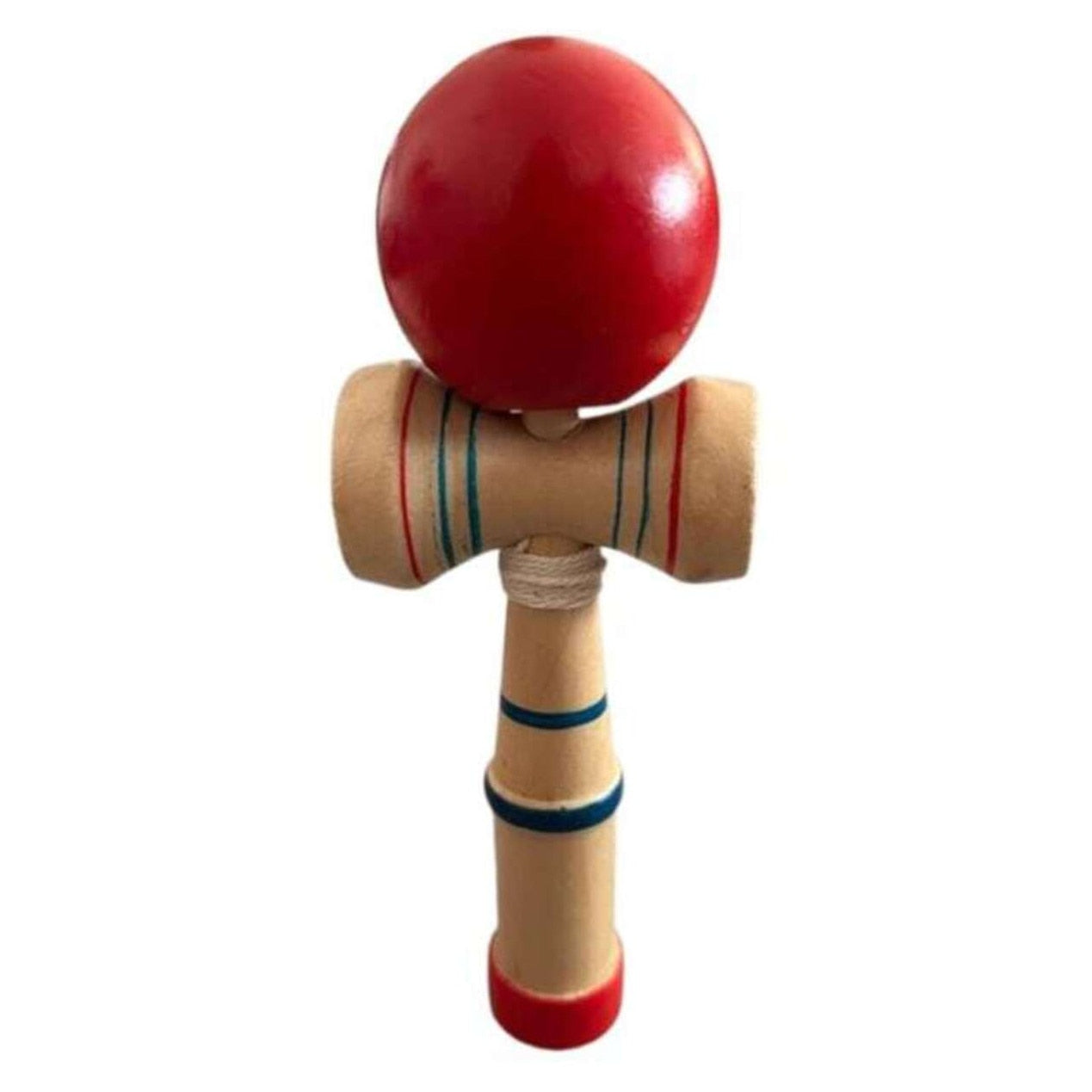 Jucarie Kendama Macvi® din Lemn cu Minge Rosie Joc Dexteritate si Coordonare