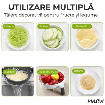 Razatoare Smart Macvi® Vet Basket pentru Legume, cu Bol pentru Prespalare